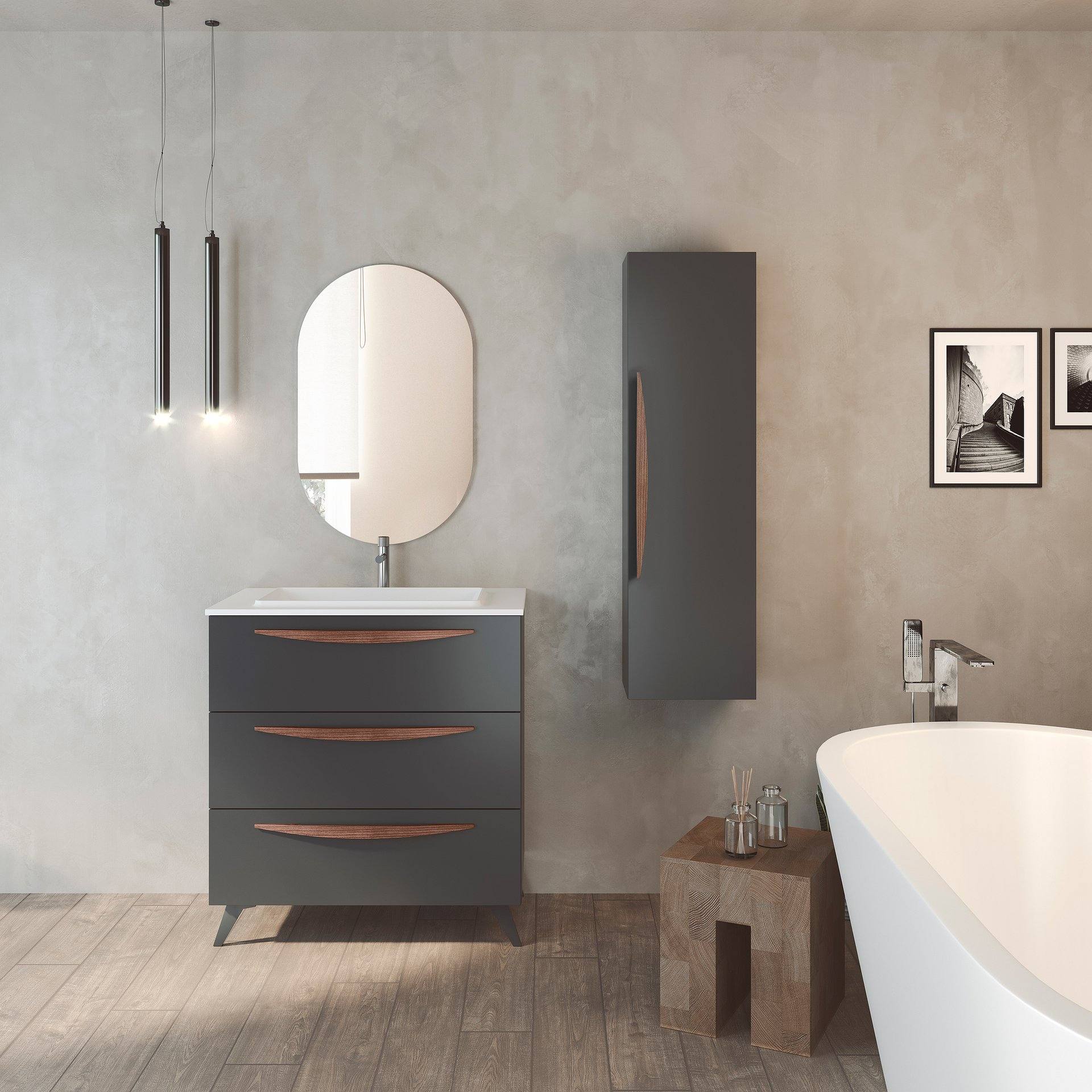 Conjunto mueble de baño ARCO con patas 3 cajones 60-80-100 CM VisoBath -  Maison de Luxe