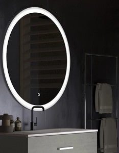Espejo baño redondo con 3 color led con antivaho 60 x 60 cm